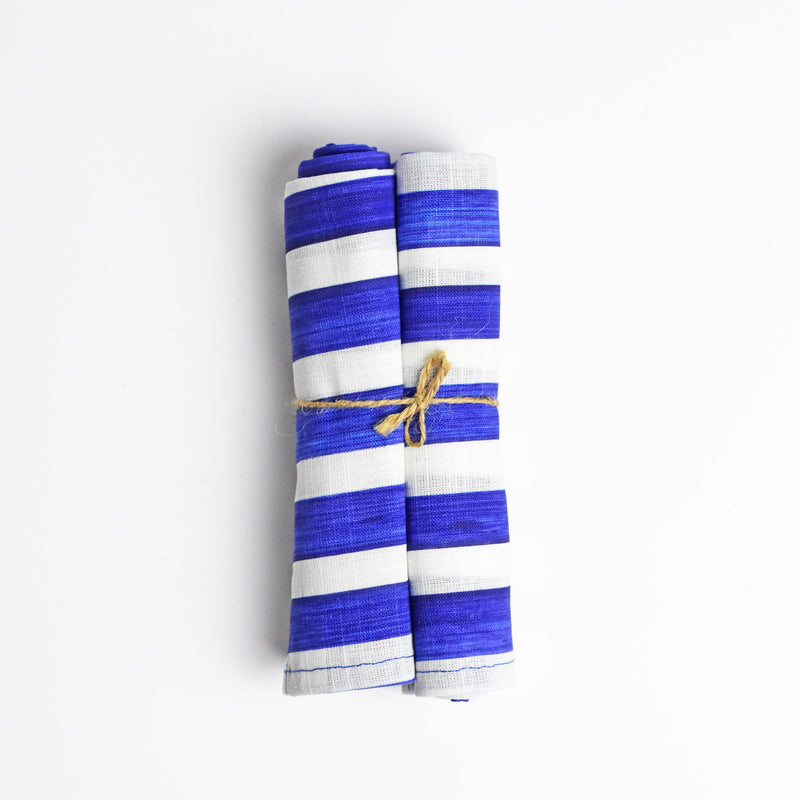 Lot de 2 serviette de table - Bleu Linhas