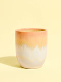 Tasse en céramique émail jaune sable Céladon, vue de face