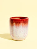 Tasse en céramique émail rouge lumineux Céladon, vue de face