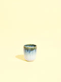 Tasse expresso en céramique émail bleu mer Céladon, vue de face