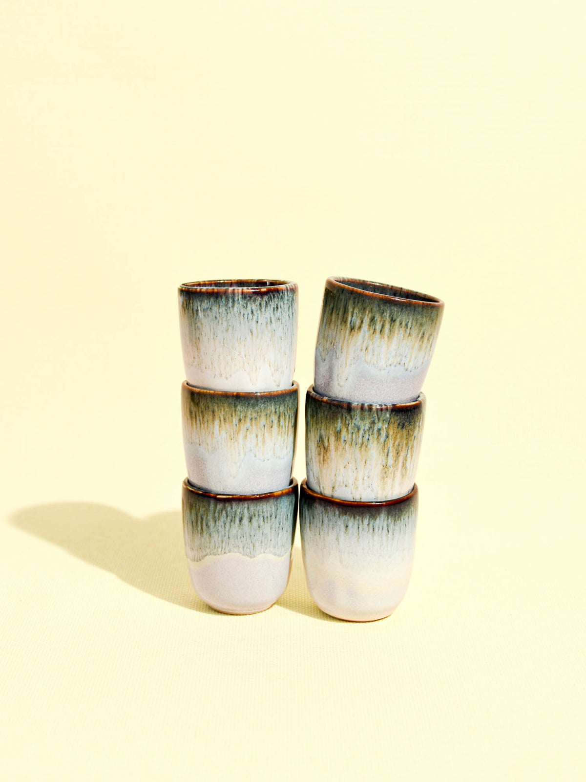 Tasse expresso en céramique émail vert de mer Céladon, set de 6