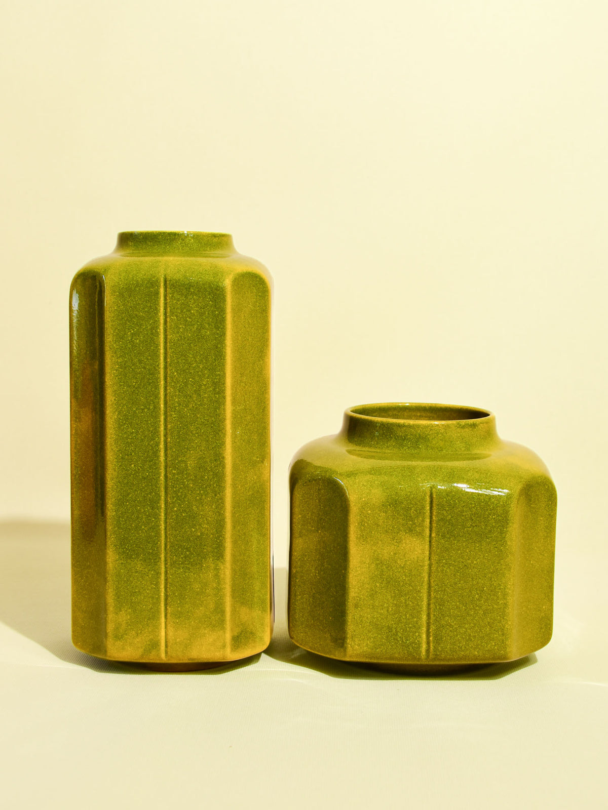 Vase Alto en céramique émail pistache Céladon, plusieurs tailles de la collection