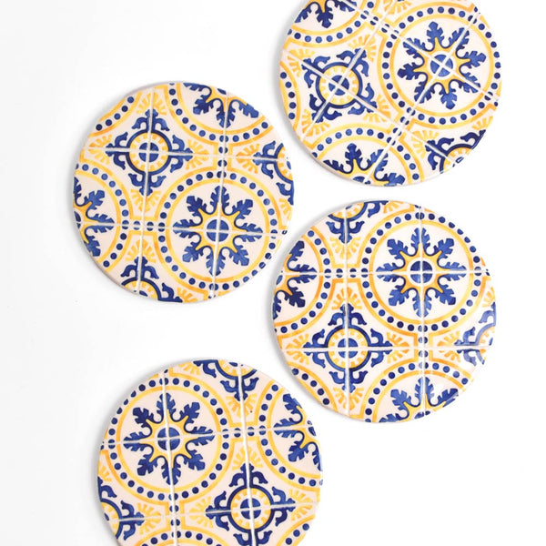 Dessous de plat | Jaune & Bleu Azulejos