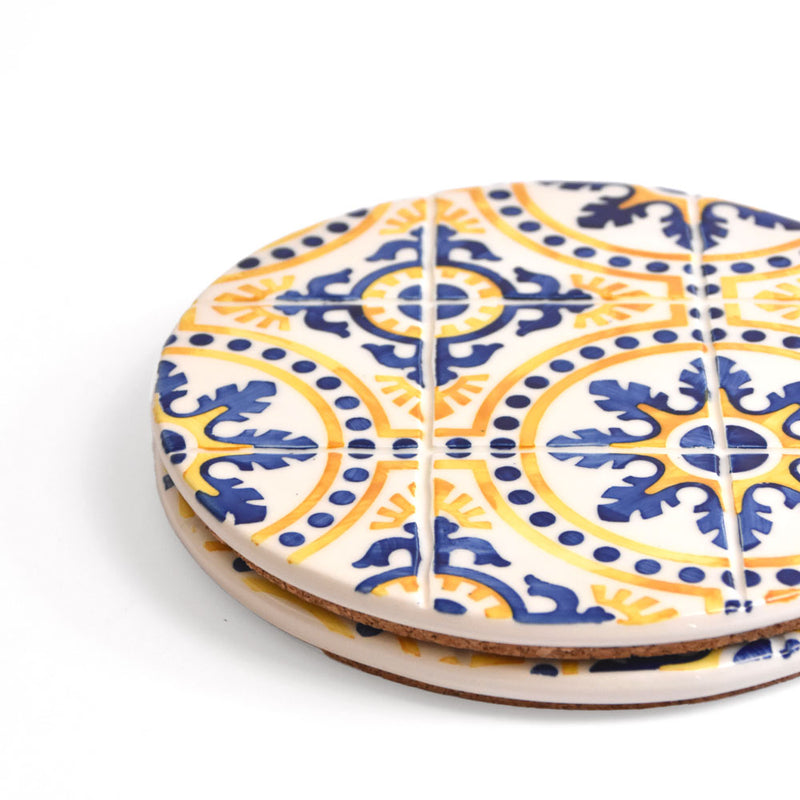 Dessous de plat | Jaune & Bleu Azulejos
