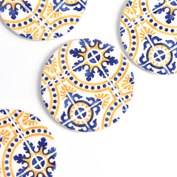 Dessous de verre | Jaune & Bleu Azulejos
