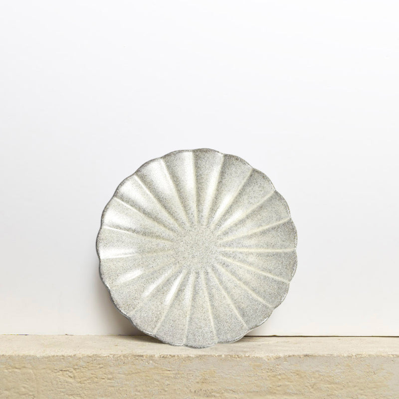 Petite assiette Fleur | Blanc grisé