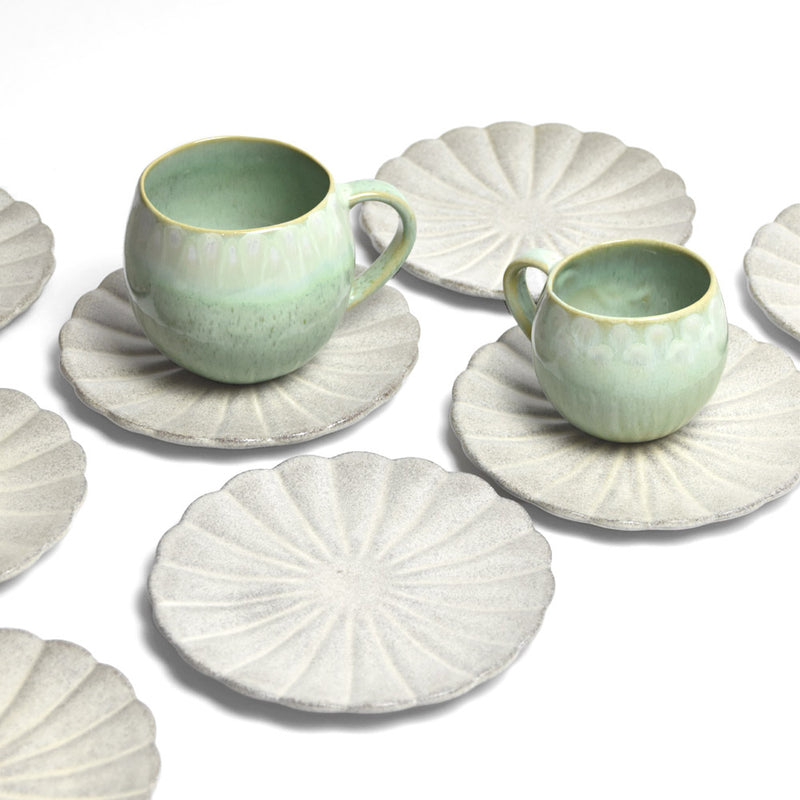 Petite assiette Fleur | Blanc grisé